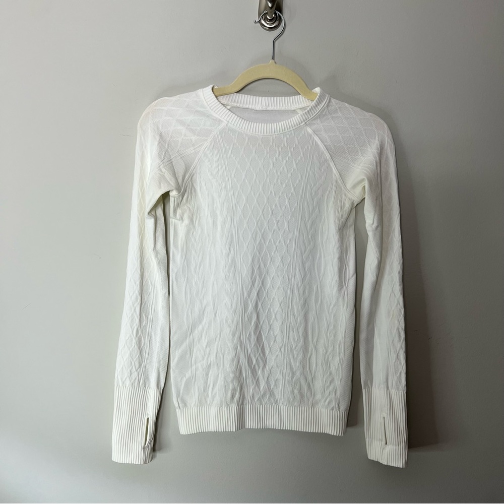 Lululemon Rest Less White Long Sleeve Pullover Crewneck 816